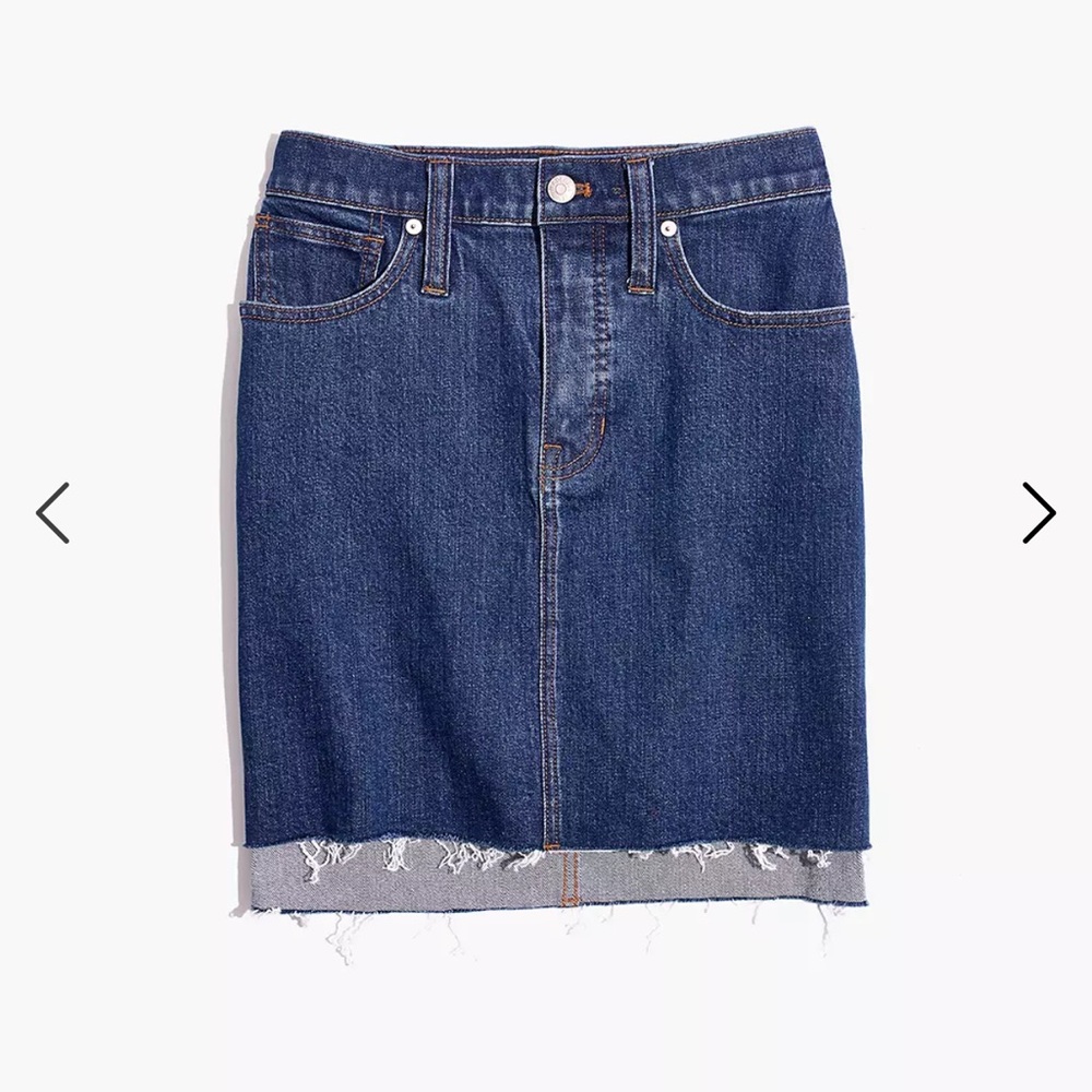 Madewell Step Hem Denim Mini Skirt